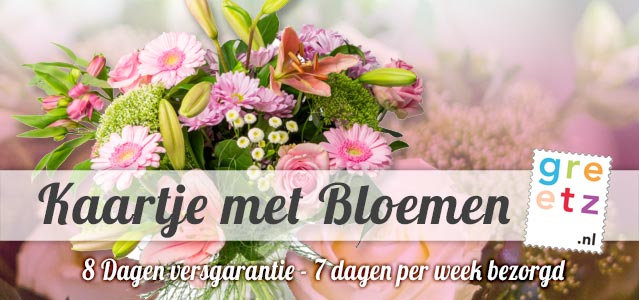 Greetz kaartje met Bloemen
